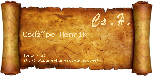 Csépe Henrik névjegykártya