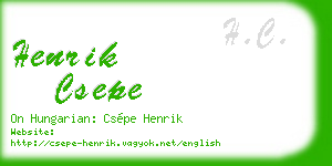 henrik csepe business card